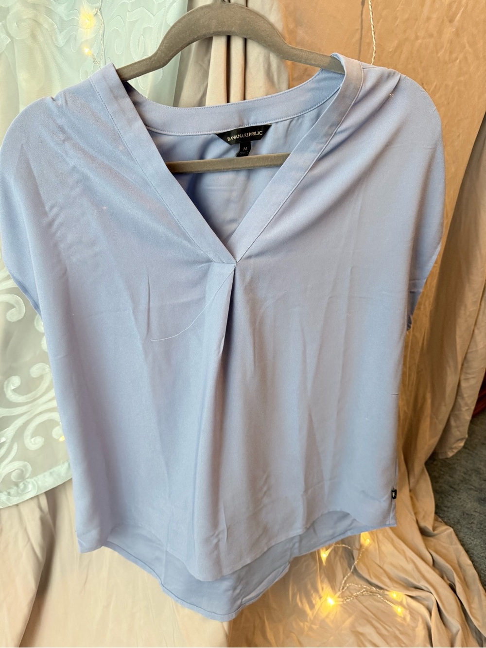 Banana Republic Pale Blue V-Neck Blouse